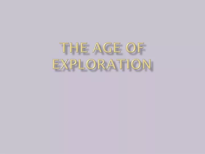 the age of exploration