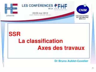ssr la classification axes des travaux
