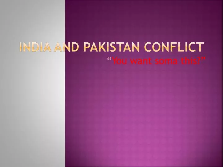 india and pakistan conflict