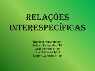 rela es interespec ficas