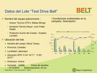 datos del lote test drive belt