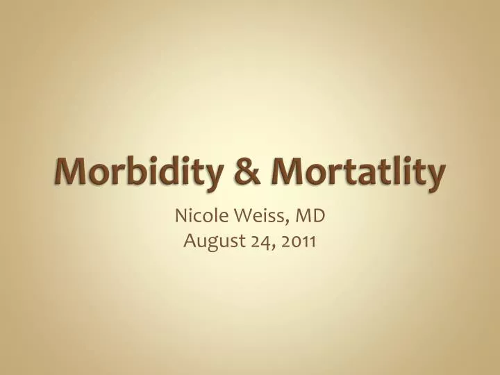 morbidity mortatlity