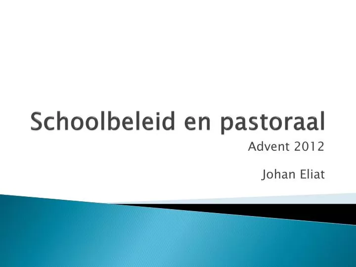 schoolbeleid en pastoraal