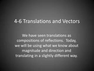 4-6 Translations and Vectors