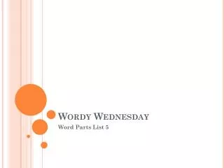 Wordy Wednesday