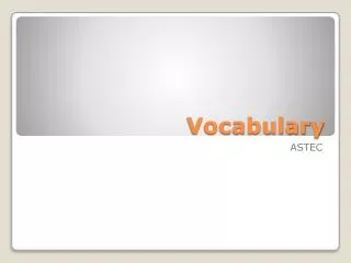 Vocabulary