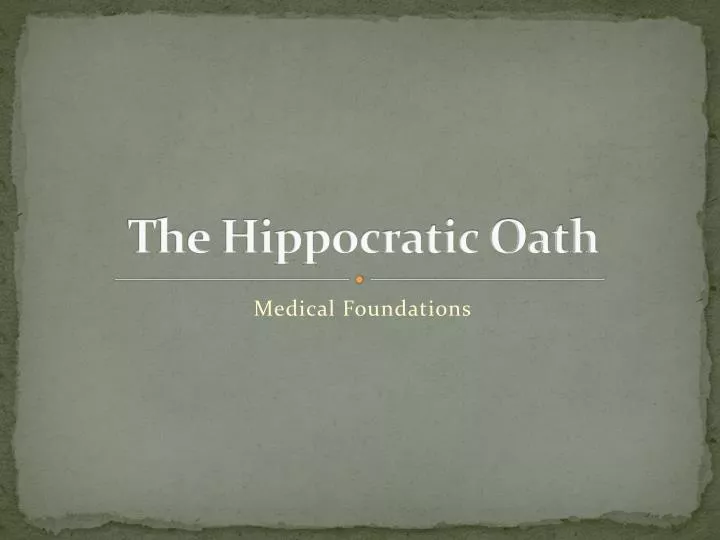 the hippocratic oath