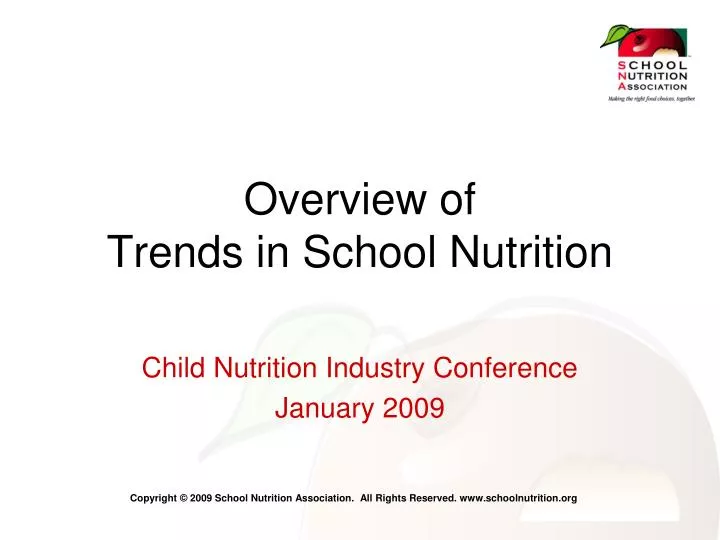 overview of trends in school nutrition