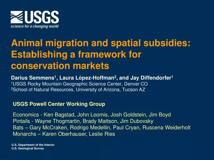 animal migration and spatial subsidies establishing a framework for conservation markets