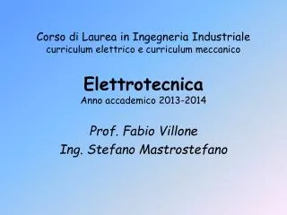 Elettrotecnica Anno accademico 2013-2014