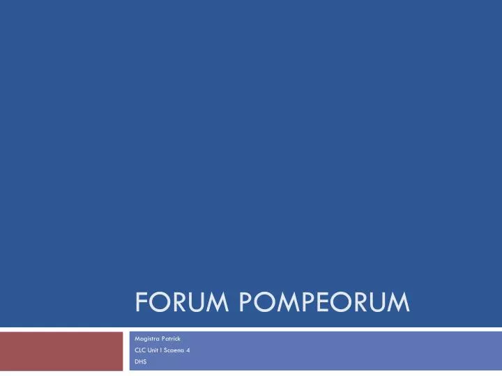 forum pompeorum