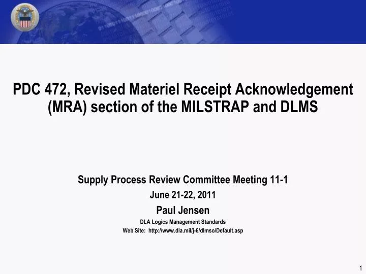 pdc 472 revised materiel receipt acknowledgement mra section of the milstrap and dlms
