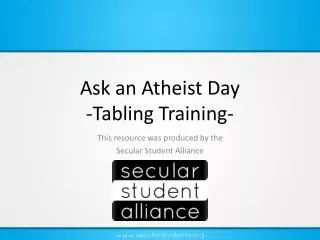 Ask an Atheist Day -Tabling Training-