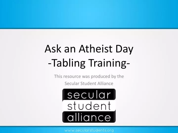 ask an atheist day tabling training