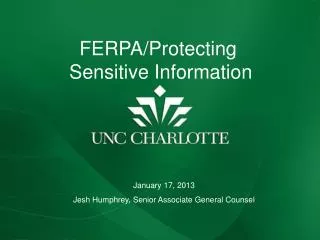 FERPA REFRESHER AND UPDATE