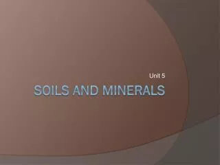 Soils and Minerals