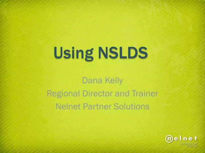 using nslds