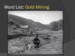 Word List: Gold Mining