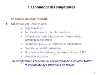 1 la formation des comp tences