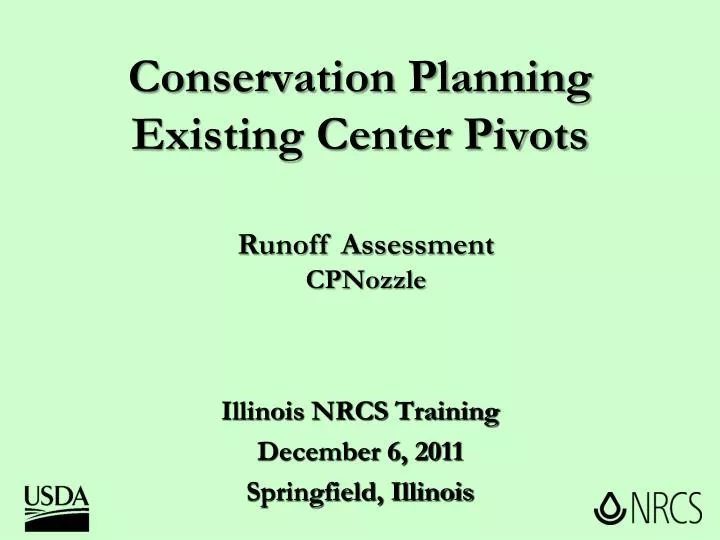 conservation planning existing center pivots