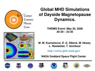 Global MHD Simulations of Dayside Magnetopause Dynamics. THEMIS Event: May 20, 2008 20:30 – 22:30