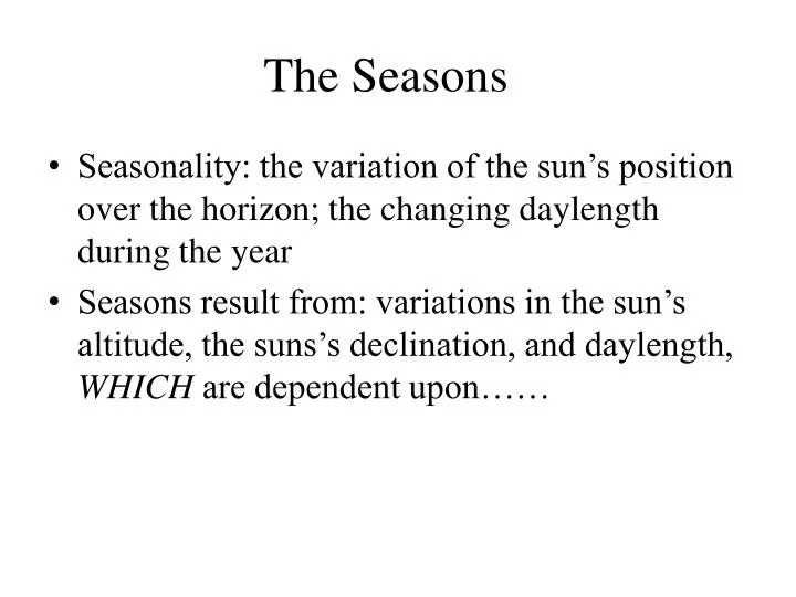 the seasons