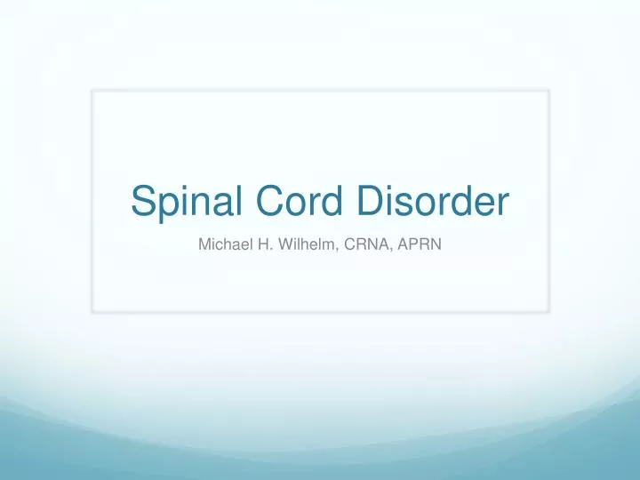 spinal cord disorder