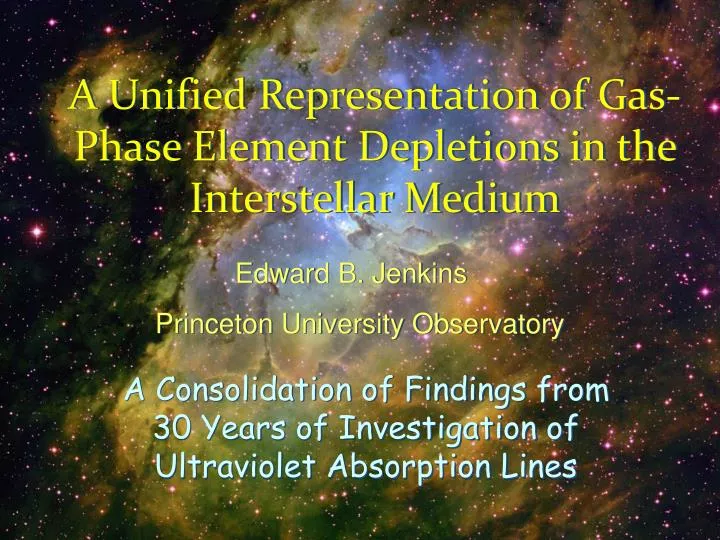 a unified representation of gas phase element depletions in the interstellar medium