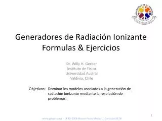 generadores de radiaci n ionizante formulas ejercicios