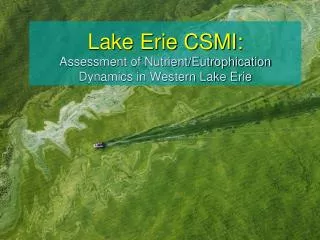 Lake Erie CSMI: Assessment of Nutrient/Eutrophication Dynamics in Western Lake Erie