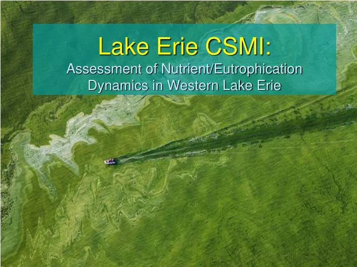 lake erie csmi assessment of nutrient eutrophication dynamics in western lake erie