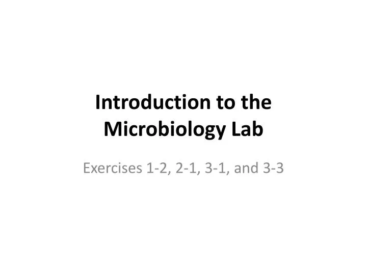 introduction to the microbiology lab