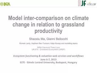Model inter-comparison on climate change in relation to grassland productivity