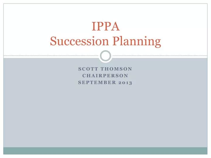 ippa succession planning