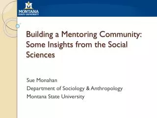 Building a Mentoring Community: Some Insights from the Social Sciences