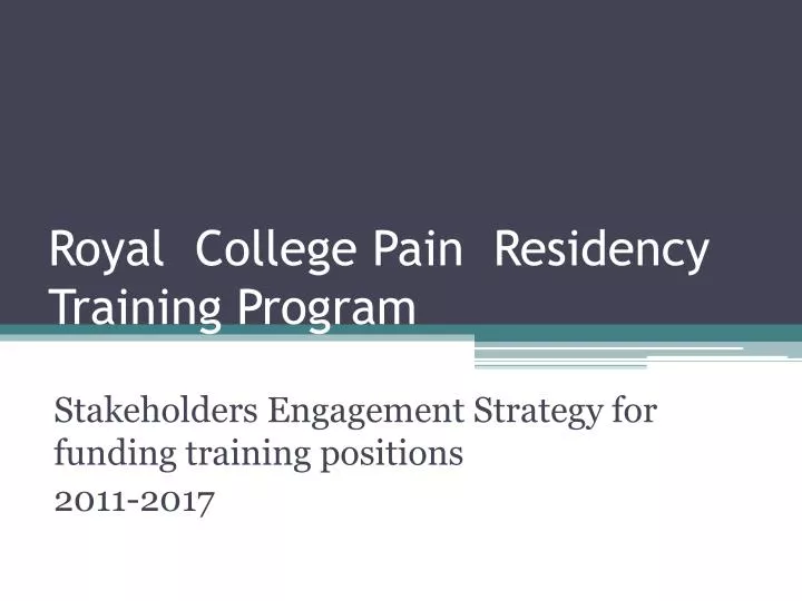 royal college pain residency training program