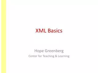 XML Basics