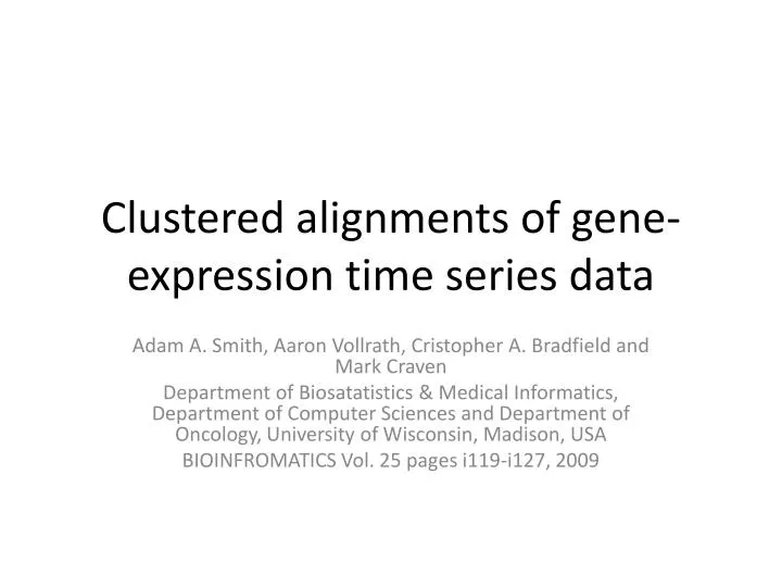 clustered alignments of gene expression time series data