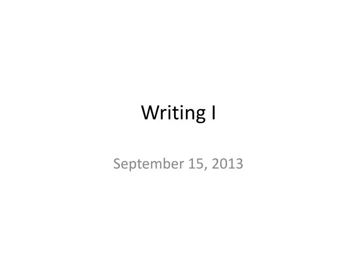 writing i