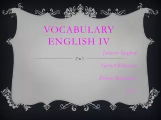 Vocabulary English IV