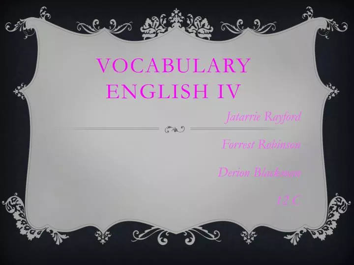 vocabulary english iv