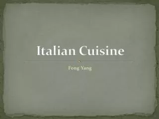 Italian Cuisine