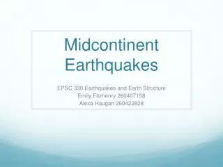 Midcontinent Earthquakes