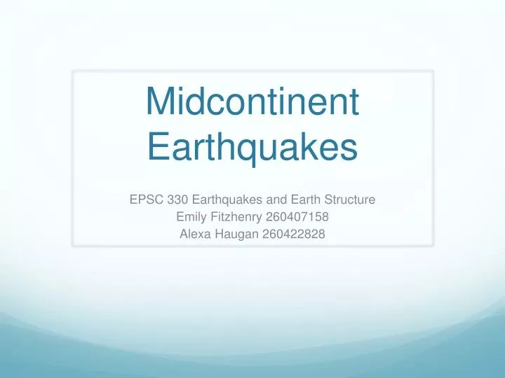 midcontinent earthquakes