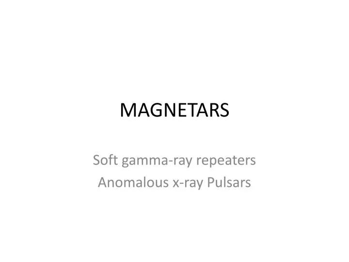 magnetars