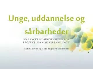 unge uddannelse og s rbarheder