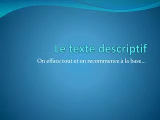 le texte descriptif