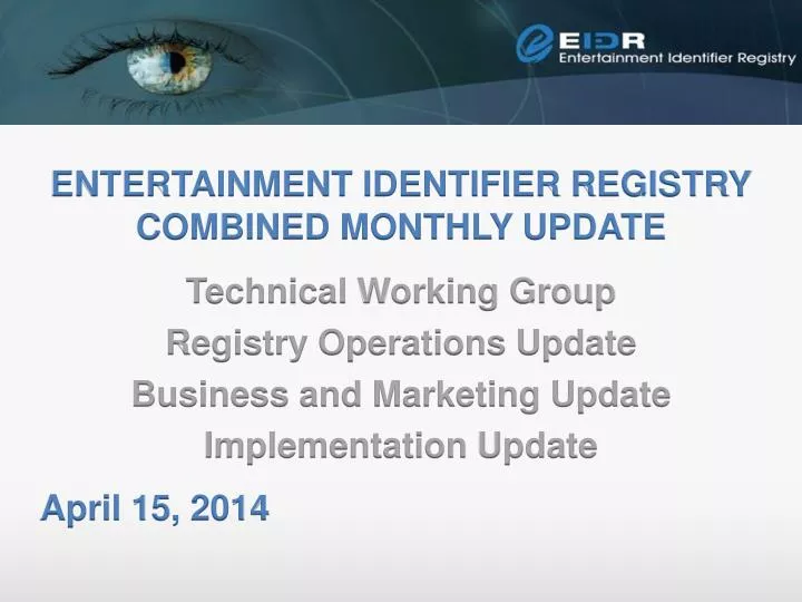 entertainment identifier registry combined monthly update