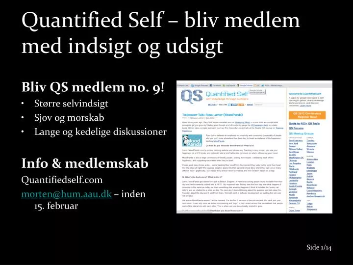 quantified self bliv medlem med indsigt og udsigt