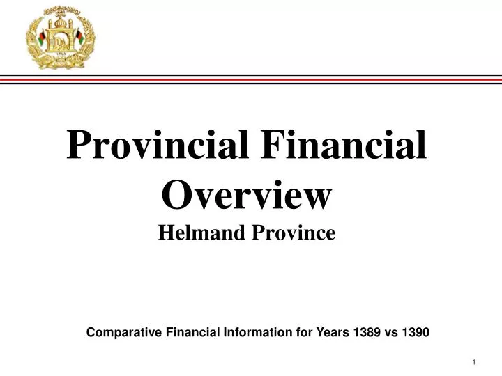 provincial financial overview helmand province